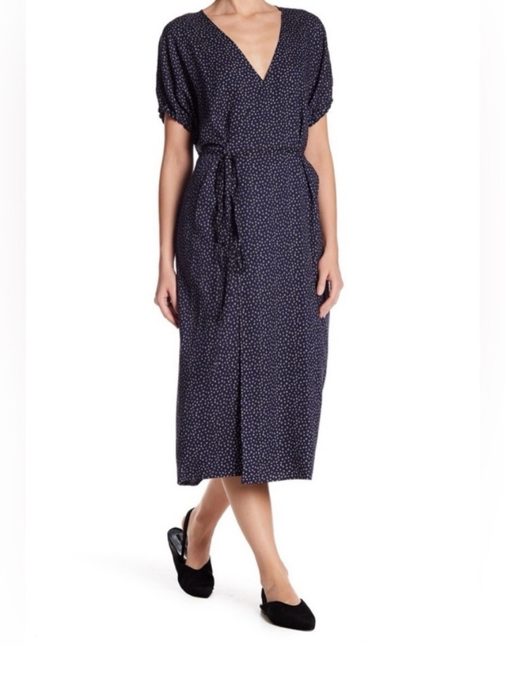 Vince Silk Celestial Wrap Midi Dress XS